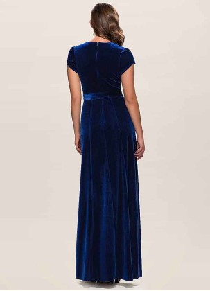 Blush Mark Dreaming Of You Navy Blue Velvet Maxi Dress