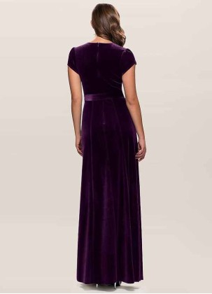 Blush Mark Dreaming Of You Purple Velvet Maxi Dress