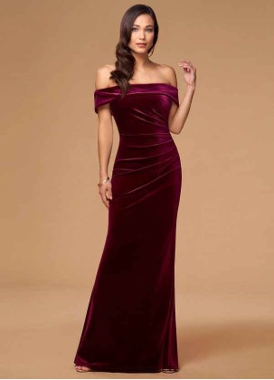 Blush Mark Sweet Thing Cabernet Velvet Maxi Dress