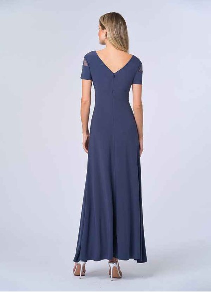 UpStudio Illusion Cap Sleeved Jersey Gown