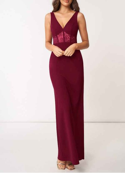 AZ Occasions Modern Romance Stretch Crepe Maxi Dress