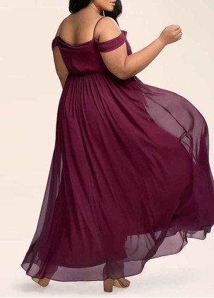 AZ Occasions Philosophy Of Love Cabernet Chiffon Maxi Dress