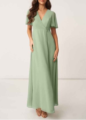 AZ Occasions Chiffon Wrap Maxi Dress